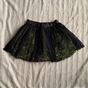 Skull skirt Halloween costume one size green and black skirt
